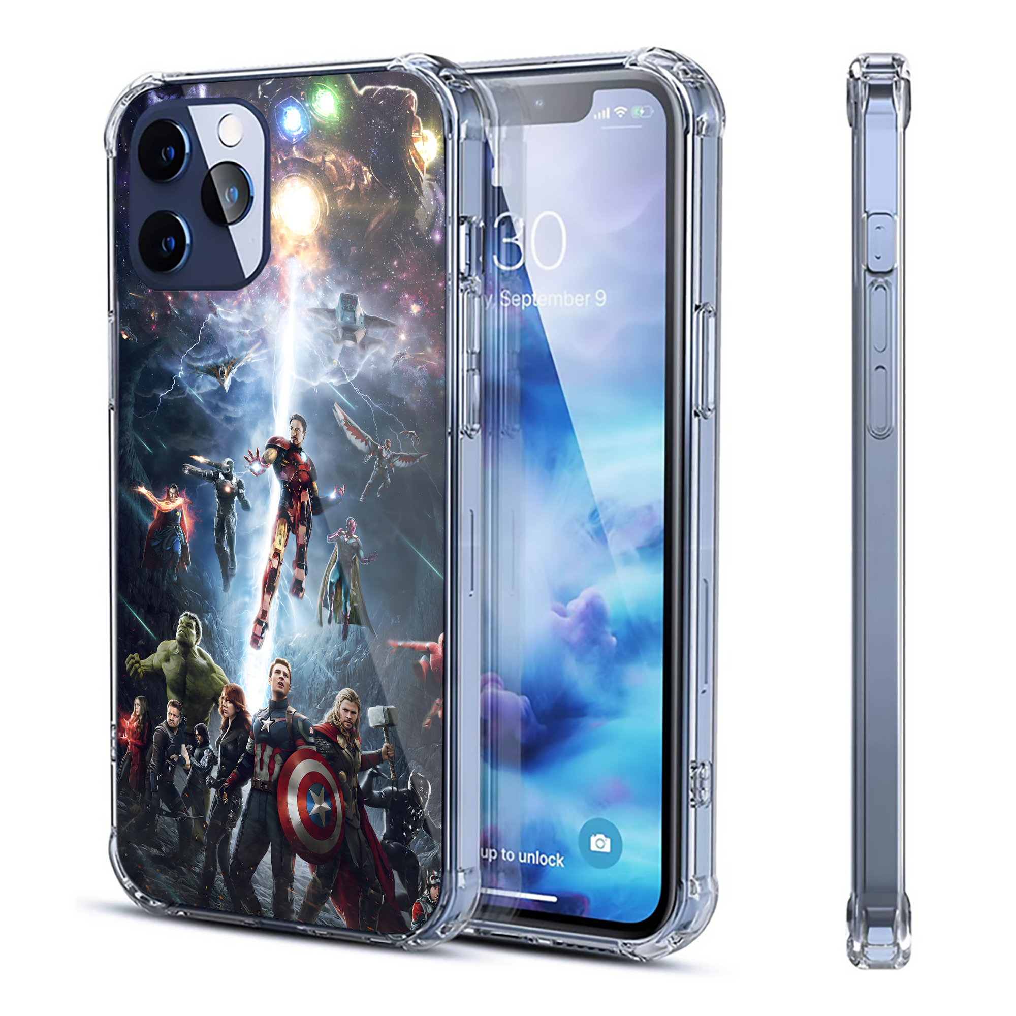 （画像用） アベンジャーズ The Avengers 【iPhone 12シリーズ対応】透明スマホケース（クリアソフトケース）